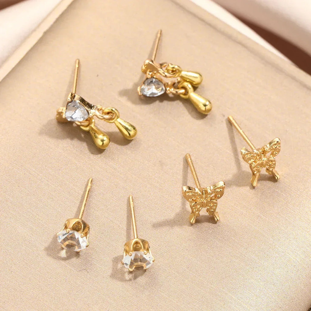 6piece set Butterfly Earrings - Viexta