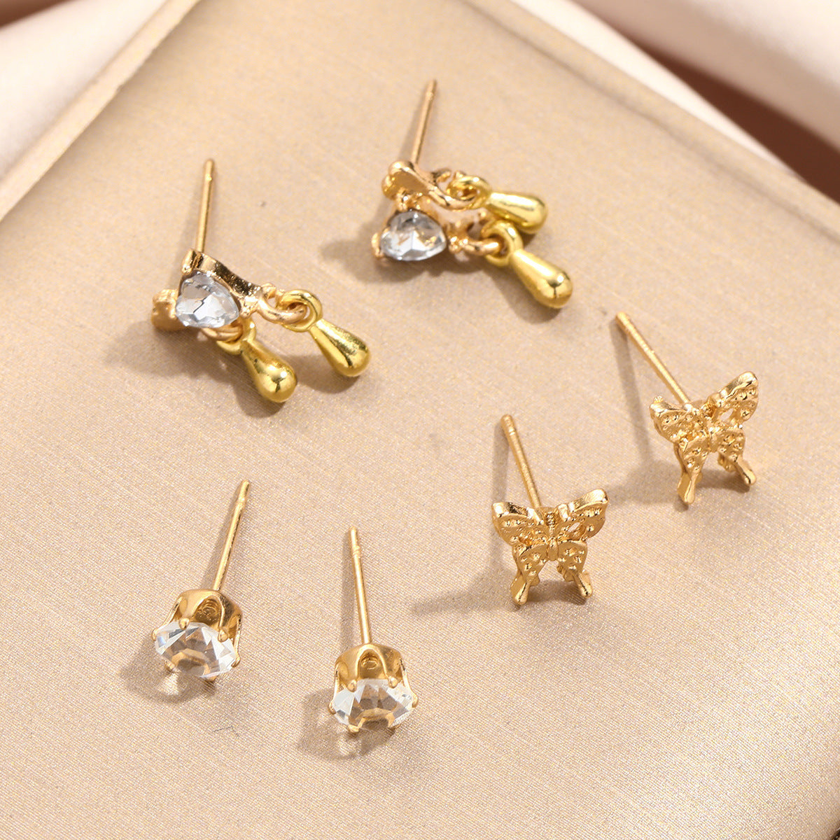 6piece set Butterfly Earrings