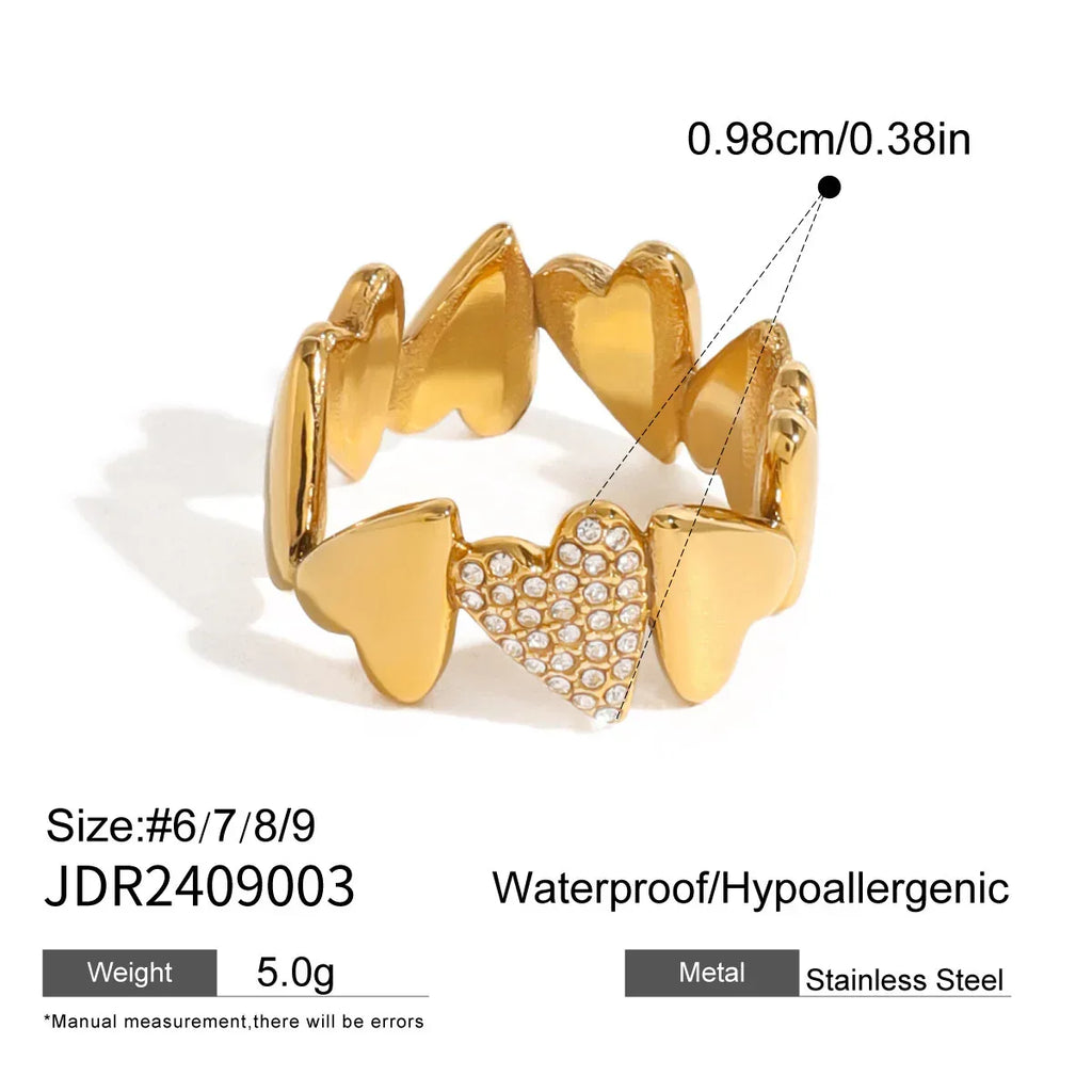 18k-gold-zircon-irregular-heart-ring - Viexta