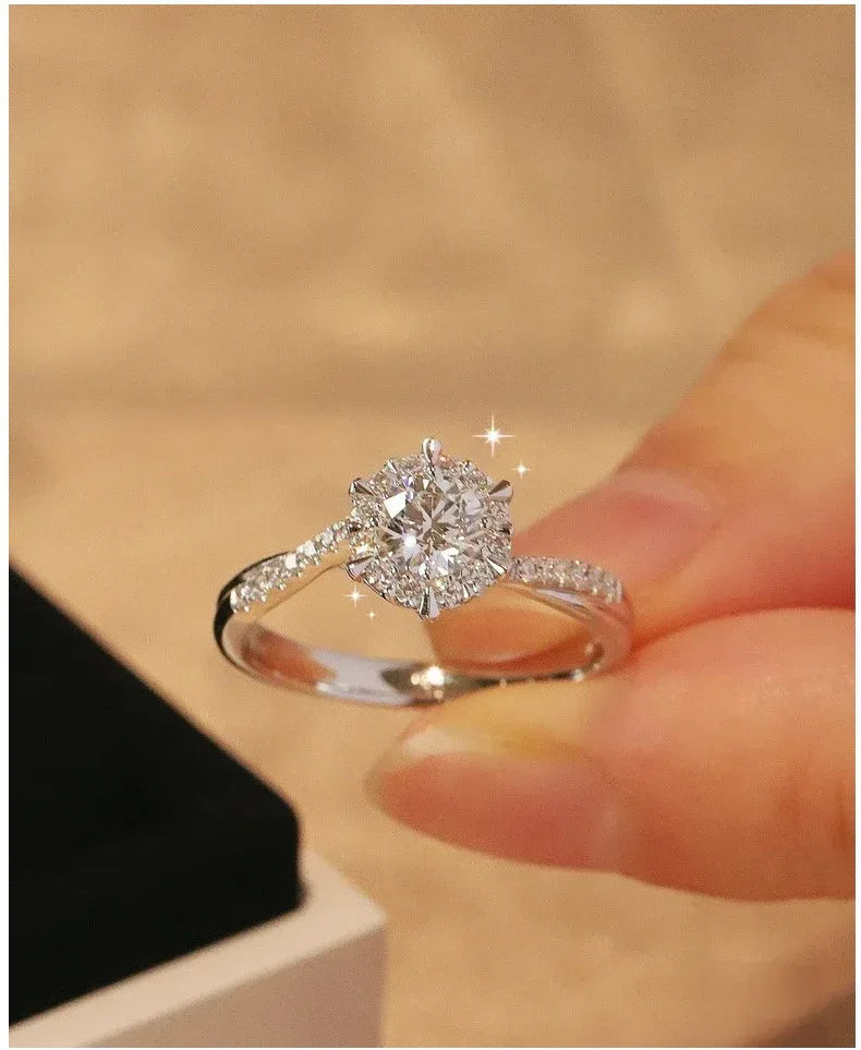 Women's Woven Moissanite Sterling Silver Ring - Viexta