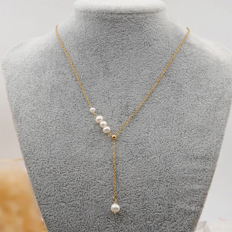 Fresh Water Pearl Grace Clavicle Chain - Viexta