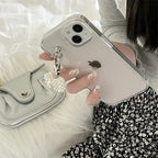 transparent-pearl-bow-pendant-iphone-case - Viexta