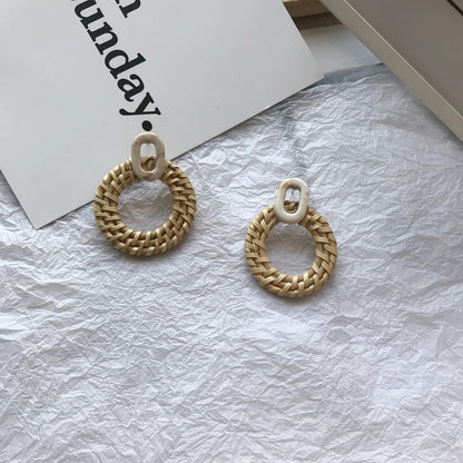 Vintage Rattan Earrings