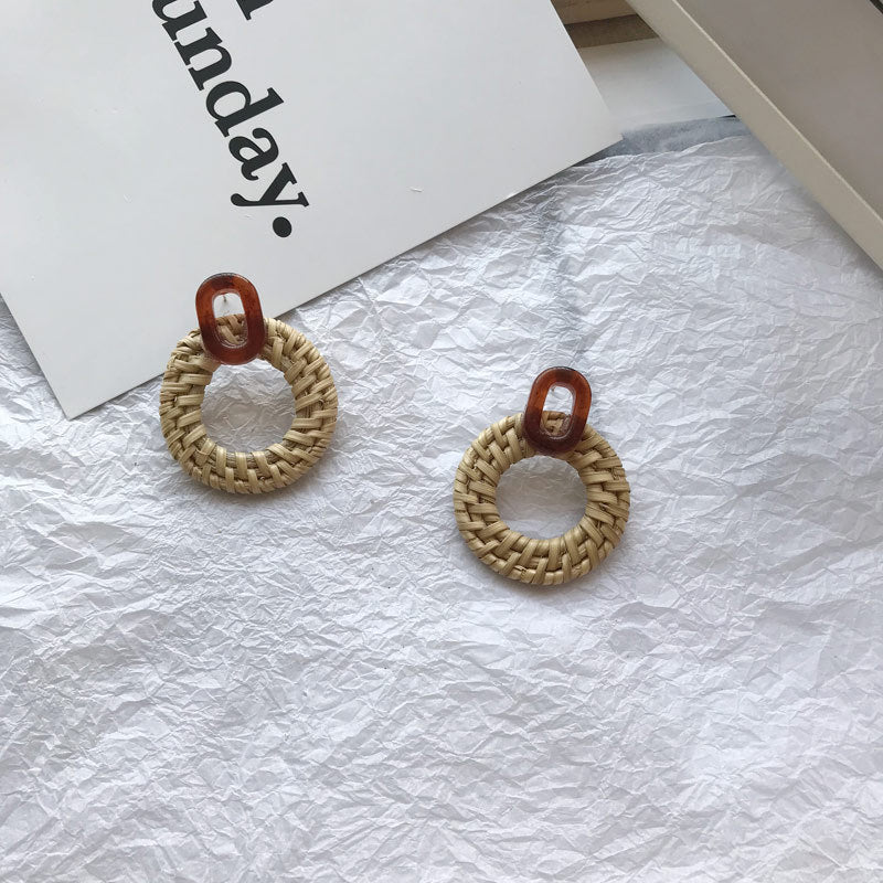 Vintage Rattan Earrings