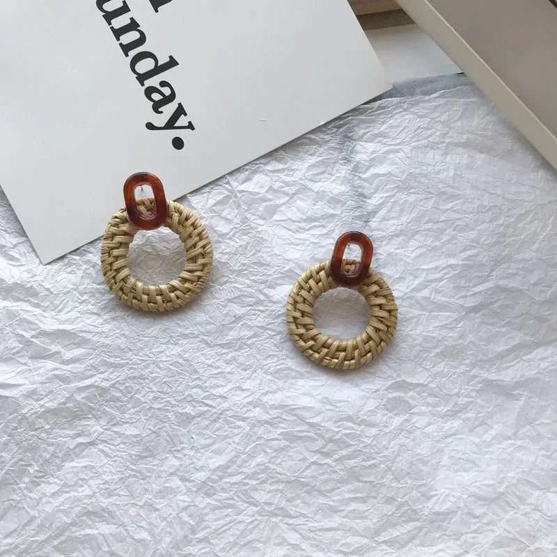 Vintage Rattan Earrings - Viexta