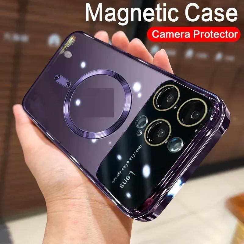Large Window Electroplating Magnetic iPhone Case - Viexta
