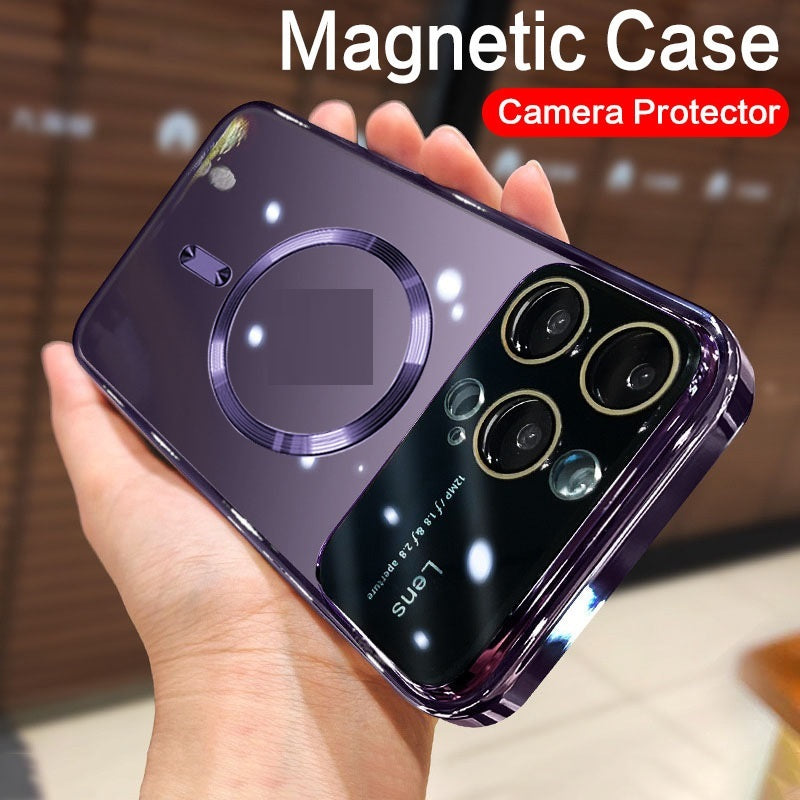 Large Window Electroplating Magnetic iPhone Case