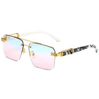 Semi-rimless Square Sunglasses - Viexta