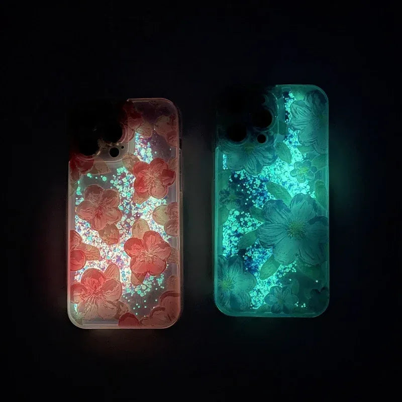 luminous-oil-painting-flower-quicksand-phone-case - Viexta