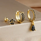 Pentagonal Flower Waterdrop Piercing Ear Bone Stud - Viexta