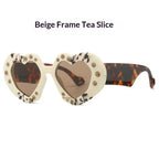 Diamond-Encrusted Heart-Shaped Sunglasses - Viexta