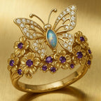Butterfly-shaped Flower Ring