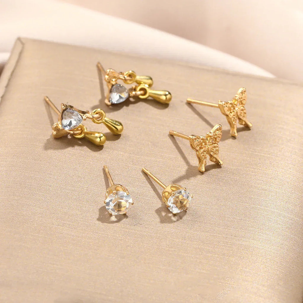 6piece set Butterfly Earrings - Viexta