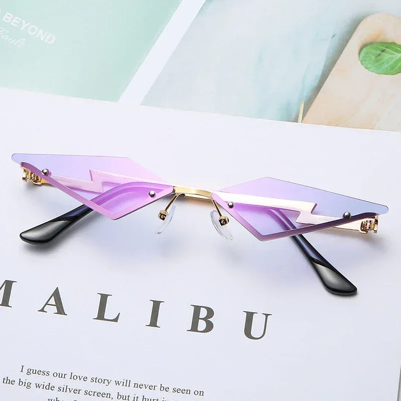 Party Funny Rainy Rimless Sunglasses - Viexta