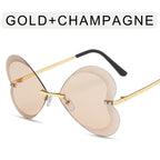 Retro Trend Love Metal Sunglasses
