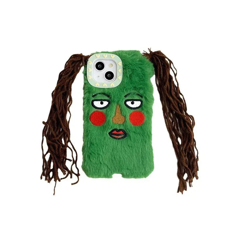 plush-green-braid-iphone-case - Viexta