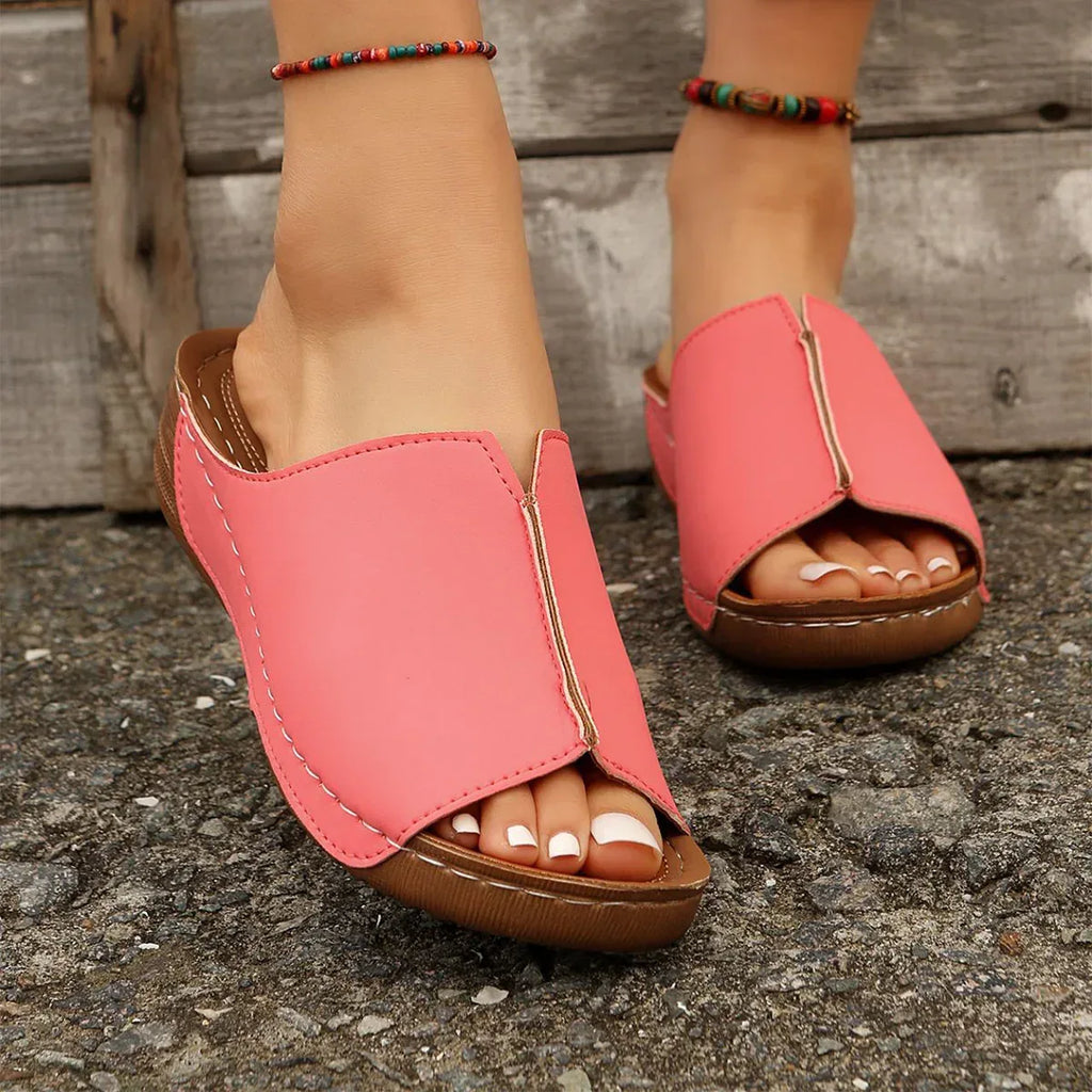 Fashion Solid Wedges Summer Casual Sandals - Viexta