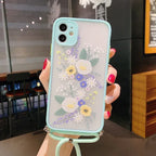 Lavender Floral Lanyard iPhone Case - Viexta