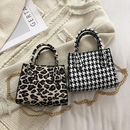 Houndstooth Chain Trendy One-shoulder Bag