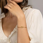 Stainless Steel Twisted Flower Button Love Bracelet - Viexta
