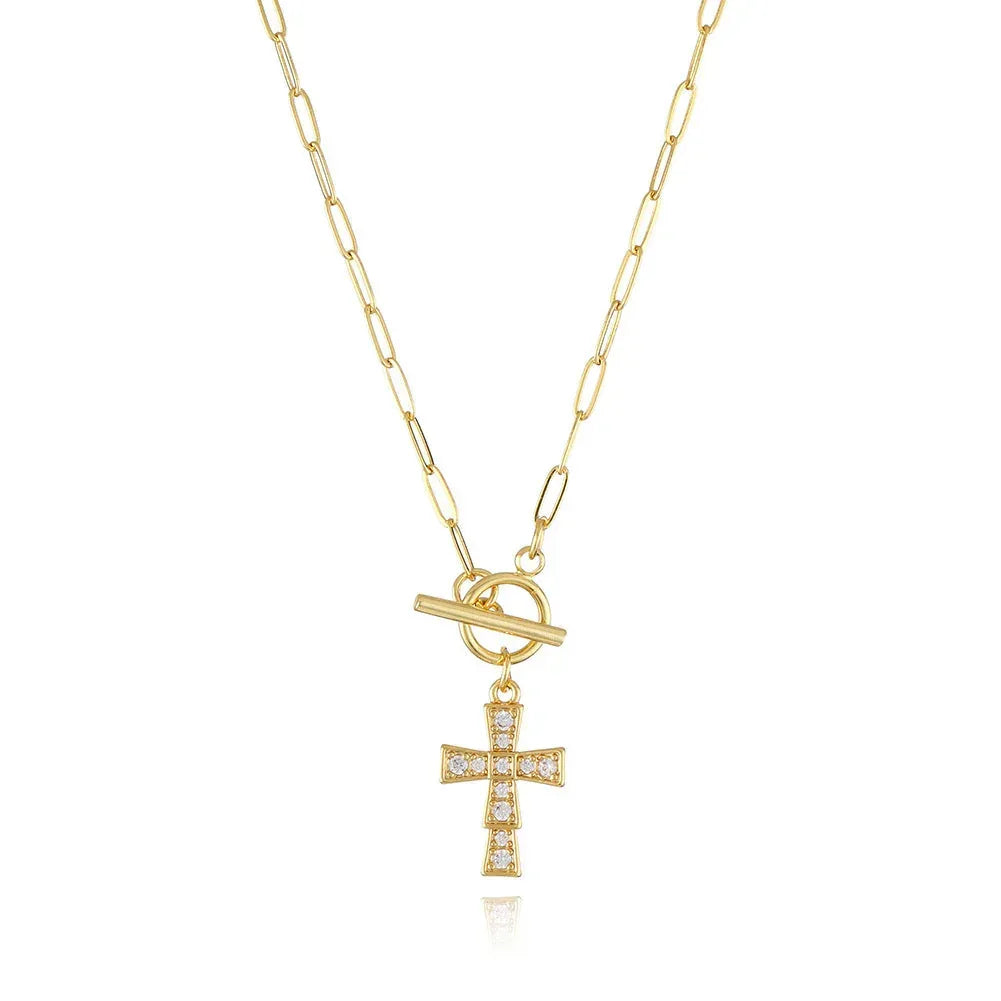 micro-inlaid-zircon-gold-plated-necklace - Viexta