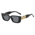 Diamond-chain Square-frame Sunglasses - Viexta