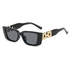 Diamond-chain Square-frame Sunglasses - Viexta