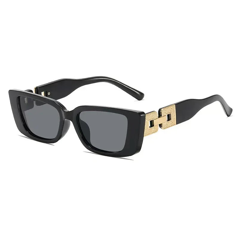 Diamond-chain Square-frame Sunglasses - Viexta