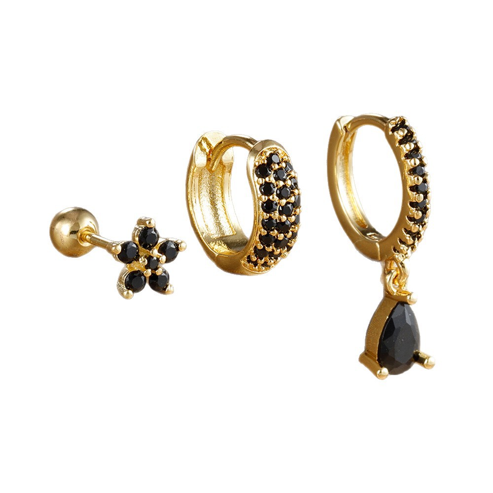 Pentagonal Flower Waterdrop Piercing Ear Bone Stud