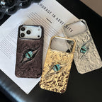 High-grade Electroplated Tin Paper Pattern Stereo Eyes iPhone Case