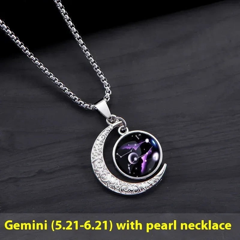 12-constellation-moon-star-glowing-necklace - Viexta