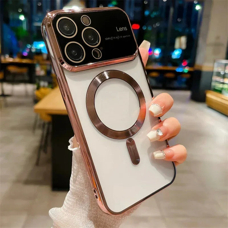 Large Window Electroplating Magnetic iPhone Case - Viexta