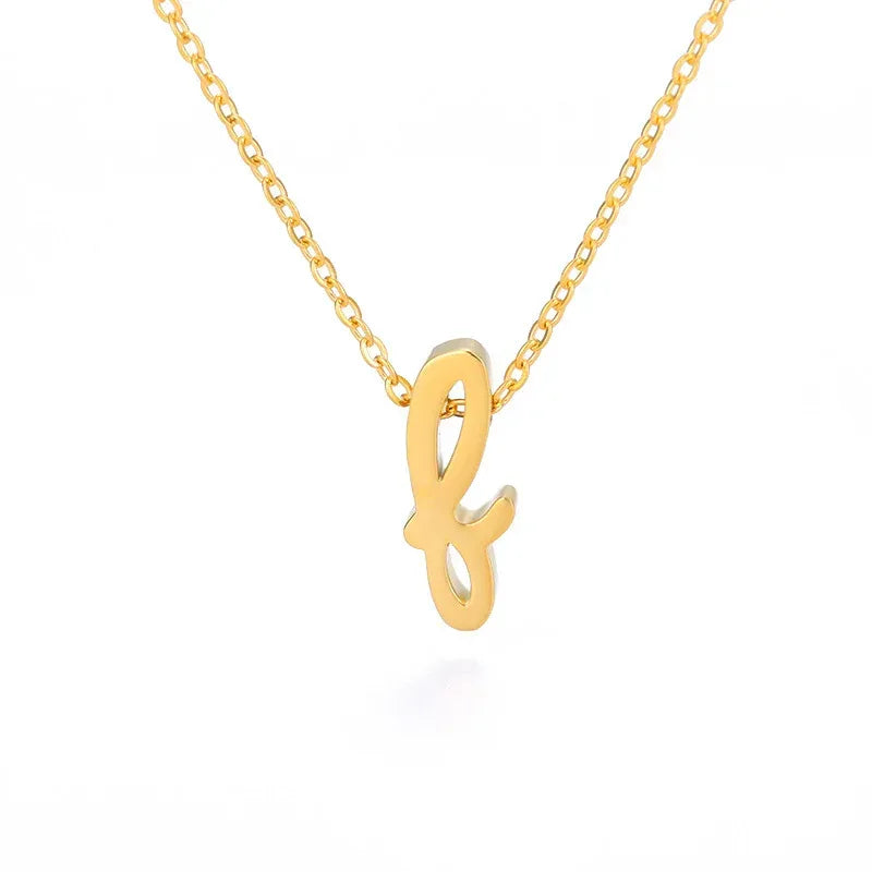 Small Letter Hollow Stainless Necklace - Viexta