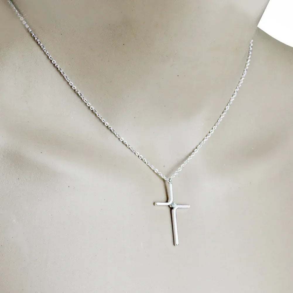 cross-pendant-titanium-steel-plating-necklace - Viexta