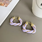 Leather Twist Earrings. - Viexta