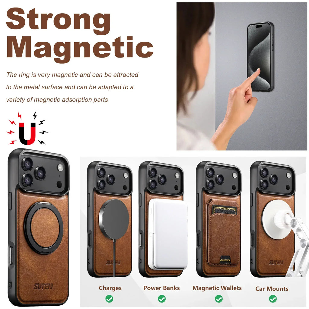 Leather Magnetic Wireless Charging Goggle Pixel Case - Viexta