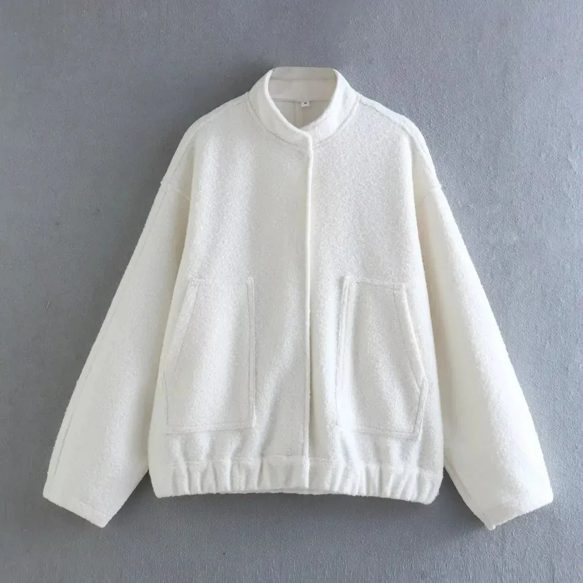 Loose Casual Street Stand Collar Pilot Buckle Jacket - Viexta