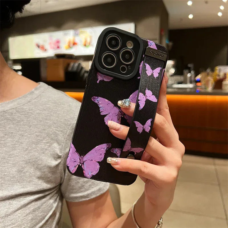 butterfly-wrist-strap-iphone-case - Viexta