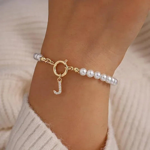 6mm Pearl Bracelet Buckle Letter - Viexta