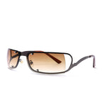 Frameless Trimming Oval Street Sunglasses - Viexta