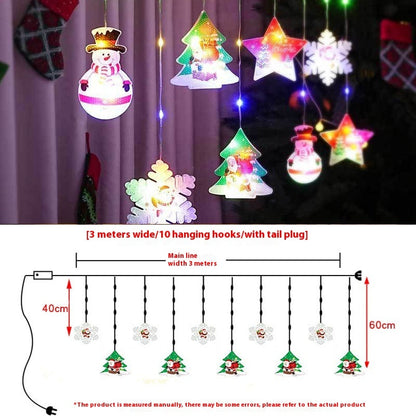 Painted Christmas Curtain Lights Holiday Layout Rubber-covered Wire Ambience Light