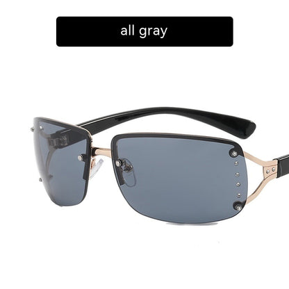 UV-proof Large Frame Diamond Sunglasses