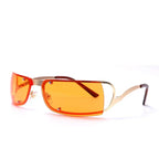 Frameless Trimming Oval Street Sunglasses - Viexta
