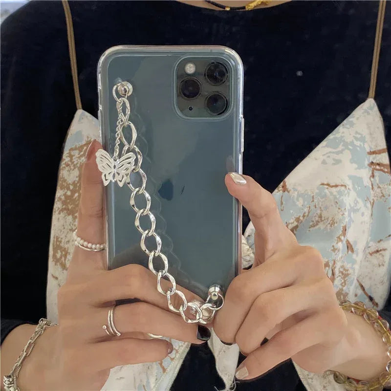 Chain Hollow Butterfly iPhone Soft Case - Viexta