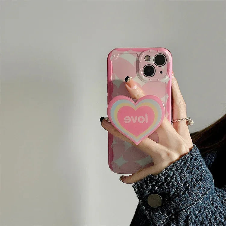 Girl Rainbow Love Bracket iPhone Case - Viexta