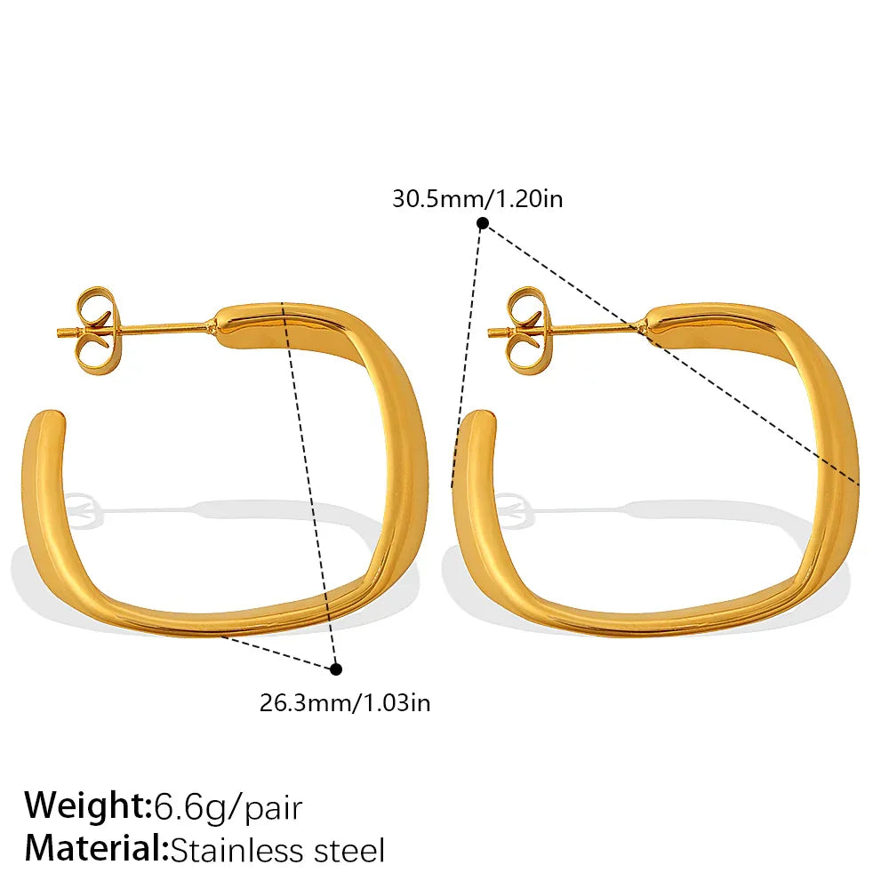 Minimalist Irregular Twisted Gold Hoop Earring