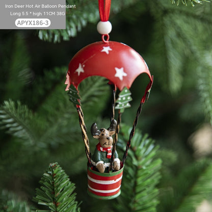 Nordic Iron Christmas Hot Air Decorations Tree Charms Hangings