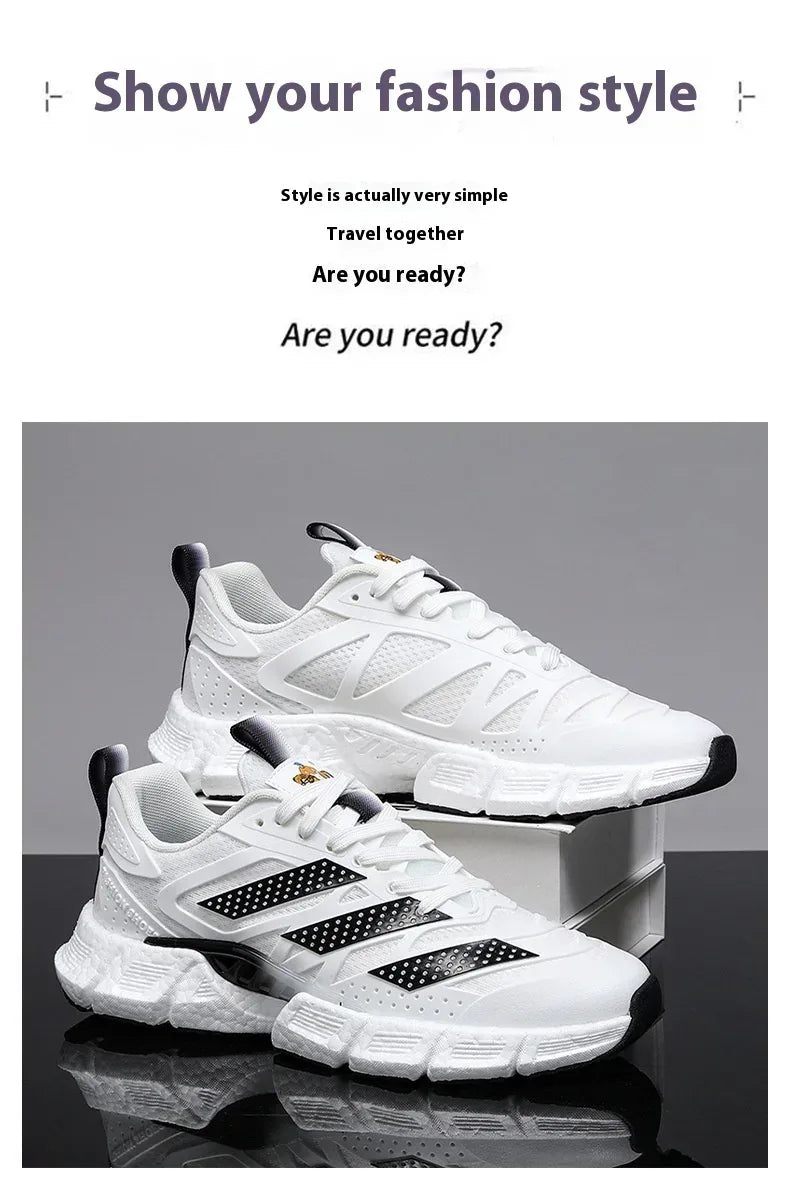 Mesh Breathable Trendy Popcorn Sneakers - Viexta