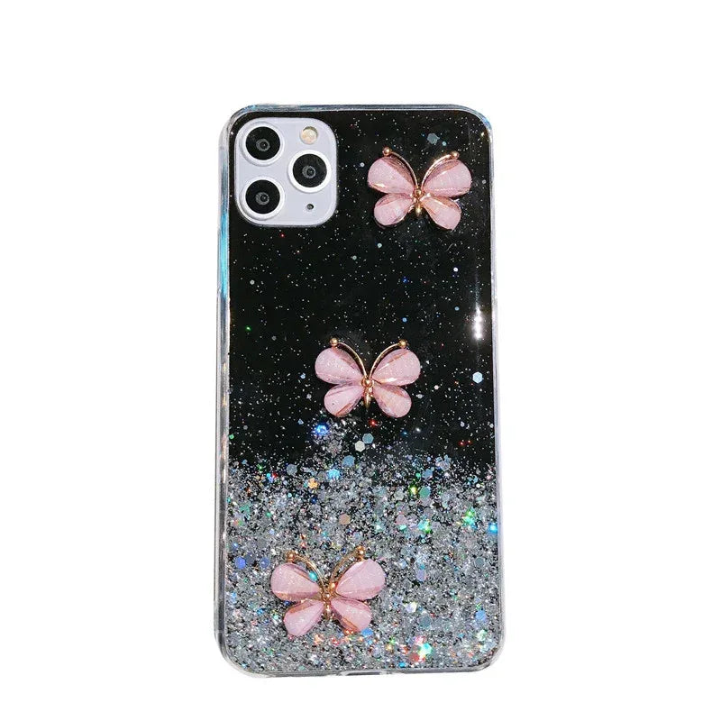 butterfly-glitter-starry-sky-iphone-case - Viexta