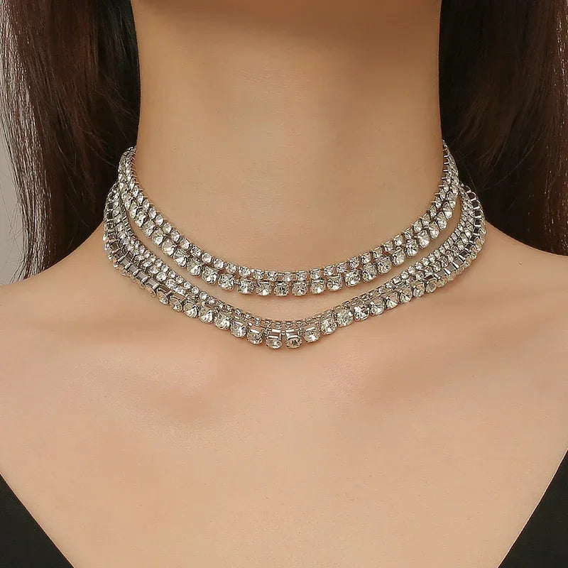 claw-chain-inlaid-with-diamond-rhinestone-multilayer-clavicle-chain - Viexta